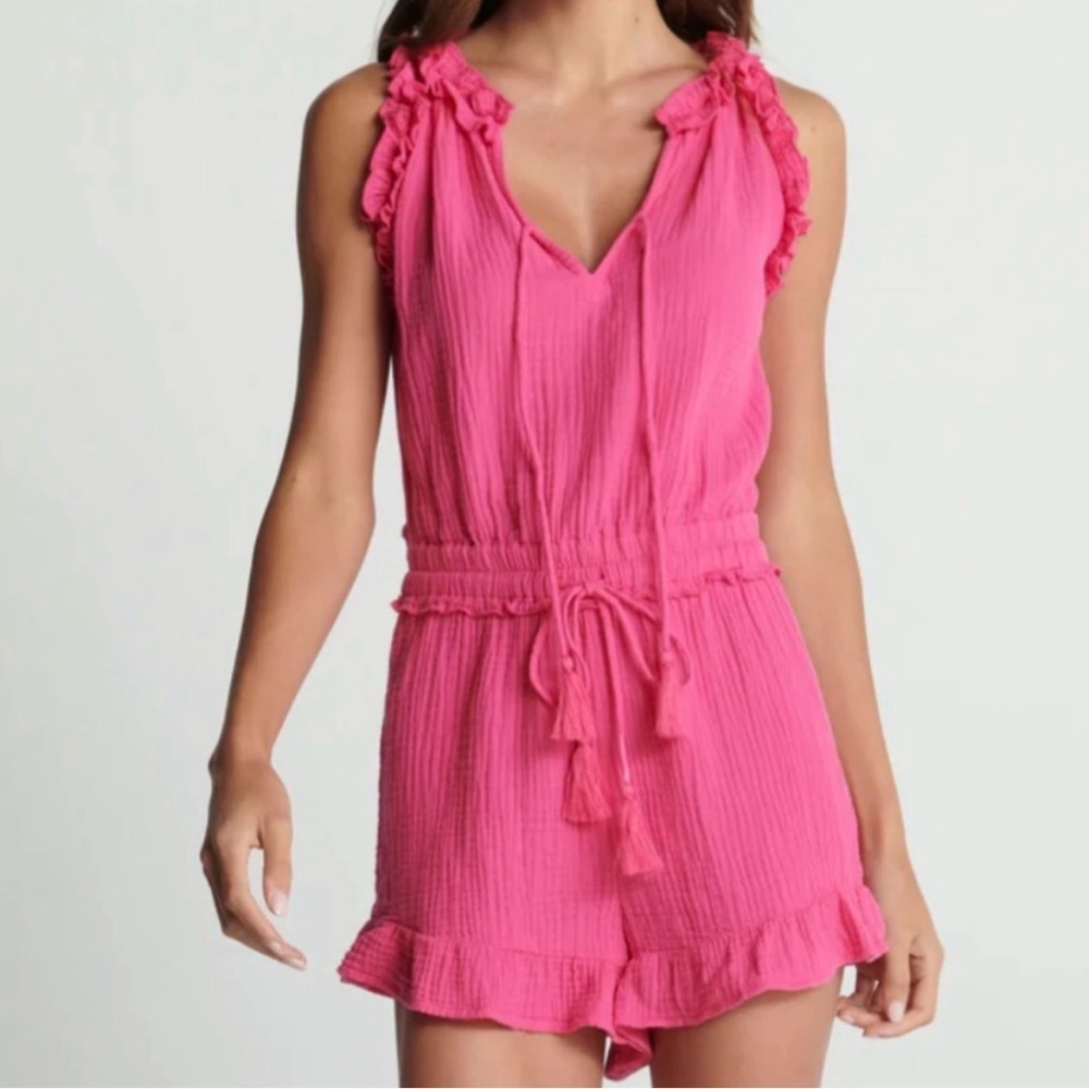 Sundays Siri Sleeveless V Neck Cotton Romper